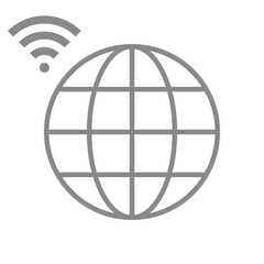 Wi-Fi接続しているシンプルな地球のアイコン_2