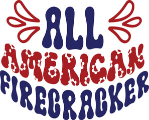 4th of July Retro SVG Typography Design