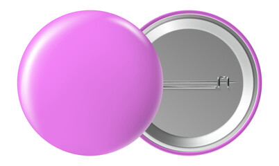 Purple blank badge displaying both front and back on a clean white background, offering a perfect canvas for custom designs or logos. Ideal for branding and promotional purposes