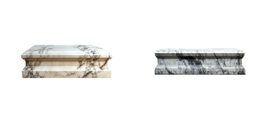 Elegant marble tombs isolated set on transparent background