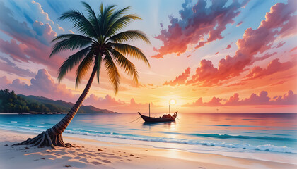 sunset on the beach 4k pc wallpaper