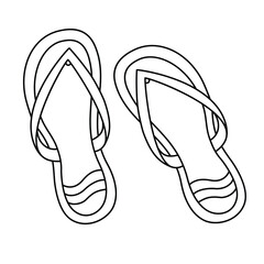 Flip Flops Vector Line Isolated