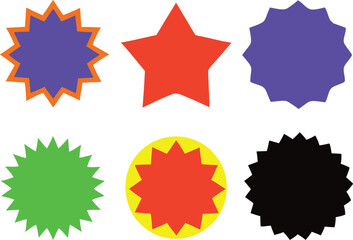 Fototapeta premium Starburst sale price stickers and labels. Set of price stickers, sale or discount stickers, and sunburst badge icon. Special offer price tag. 