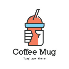 Coffee mug logo design template