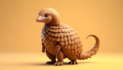 Cute Pangolin Baby with 3D Render.