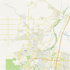 Map of Rio Rancho in New Mexico in a normal road map style. Contains layered vector with roads water, parks, etc.