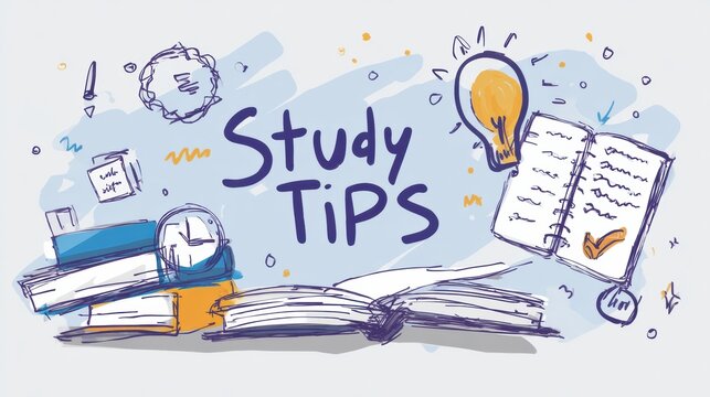 Effective Study Tips for Success During Exam Preparation With Clear Icons and Organized Layout Offering Practical Advice for Students