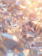 Light background with scattered diamonds or gem