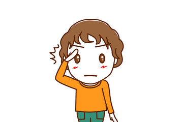 （上半身正面）キリッとした顔で敬礼して姿勢を正して了解する白人少年