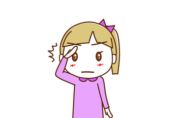 （上半身正面）キリッとした顔で敬礼して姿勢を正して了解する白人少女