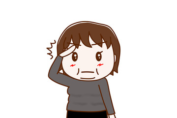 （上半身正面）キリッとした顔で敬礼して姿勢を正して了解する太った女性