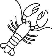Obraz premium Lobster Line Art vector illustration