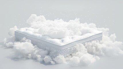 Inner part of the white mattress composition. Soft as a feather