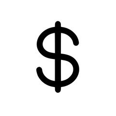 Minimal Black Line Dollar Sign Icon for Finance and Economy