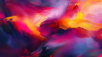 Abstract acrylic paint brush strokes featuring vibrant colors and artistic composition
