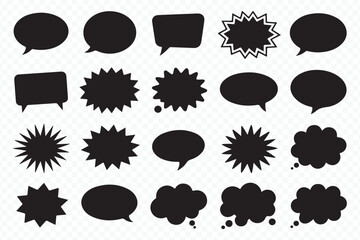 Speech Bubble and Starburst Shapes Collection Vector