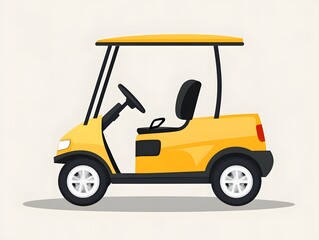 flat golf cart vector with minimal features clipart