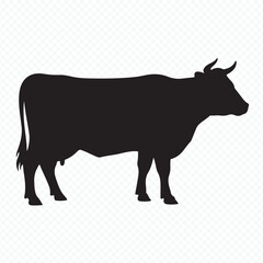 Black Cow Silhouette Farm Animal Graphic Vector