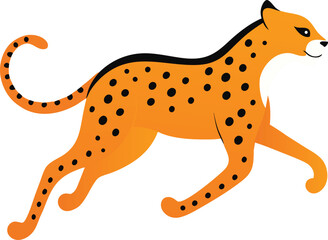 Wild Cheetah Sprinting on Savannah.