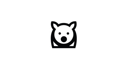 Vector silhouette Wombat Icon: Minimalist Black and White Design