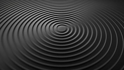 Abstract black concentric rings 3d rendered illustration for modern backgrounds and designs