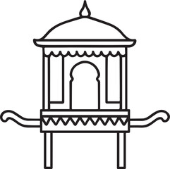 Obraz premium Palanquin Line Art Vector Pack – Perfect for Cultural and Traditional Art