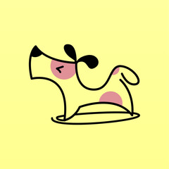 Dog logo design concept template vector