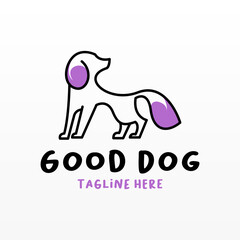 Dog logo design concept template vector