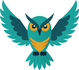 Wild Owl Soaring Gracefully In Sky.