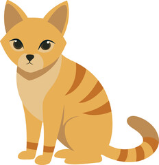 Wild Sand Cat in Crouching Position.