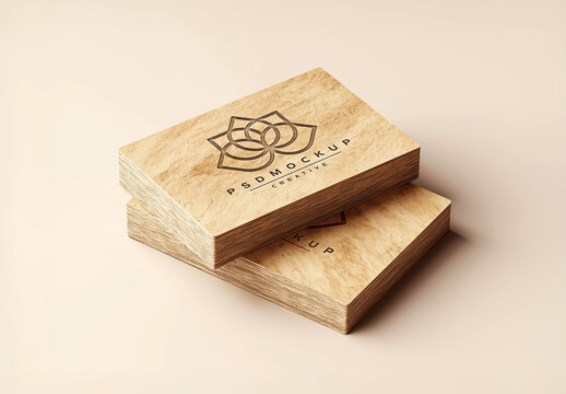Stack Of Recycled Paper Business Cards Mockup 