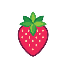 Strawberry Fruit Icon Flat Design