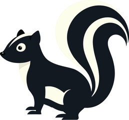 Wild Skunk Showing Defensive Behavior.