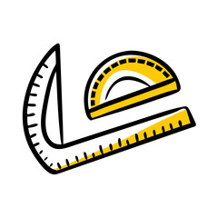 Back to School Math Tools Icon: Ruler, Protractor, Geometry Supplies for Education & Learning. Perfect for Students, Teachers & Classroom Graphics.