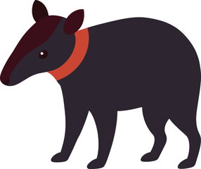 Wild Tapir Silhouette Vector Icon.