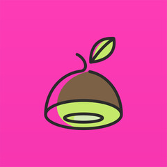 Kiwi fruit logo design concept template