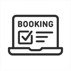 Online booking confirmation displayed on laptop screen  