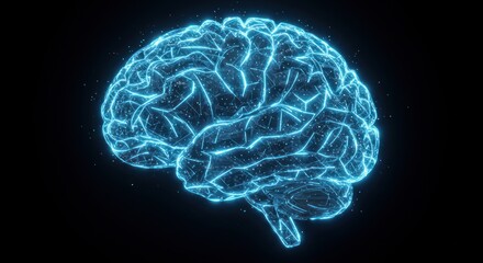 Glowing human brain illustration