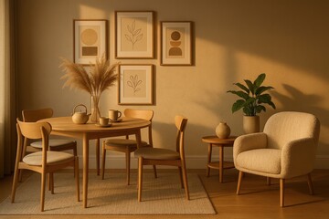 Elegant Scandinavian Hallway with Warm Tones