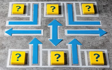 Maze with questions and choices