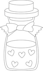 Heart Potion Bottle Coloring Page

