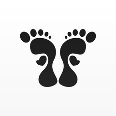 Foot print logo design template