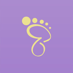 Foot print logo design template