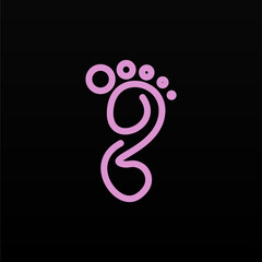 Foot print logo design template
