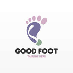 Foot print logo design template