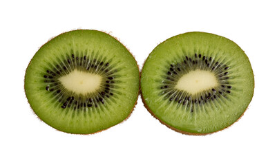 The photo of kiwi fruit half cut, high resolution image take photo from 45MP camera.
