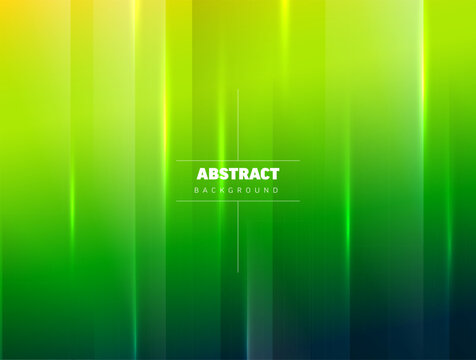 This abstract green background features dynamic vertical light lines. The modern abstract green background provides a vibrant and luminous design.
