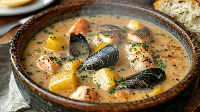 traditional irish seafood chowder video