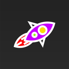 Rocket space craft logo design concept template
