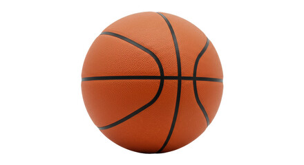 A close-up view of a basketball showcasing its texture and stitching details